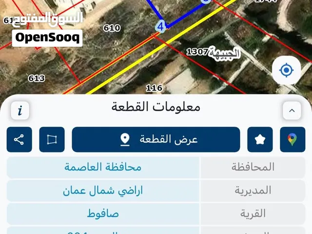 ارض للبيع في صافوط خلف قصر الاميره بسمه بسعر مميز