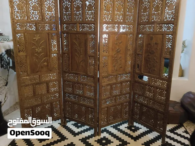 قاطع انتيكا يدوي منقوش زخارف مطعم ورد نحاس اصفر واحمر 4 ابواب