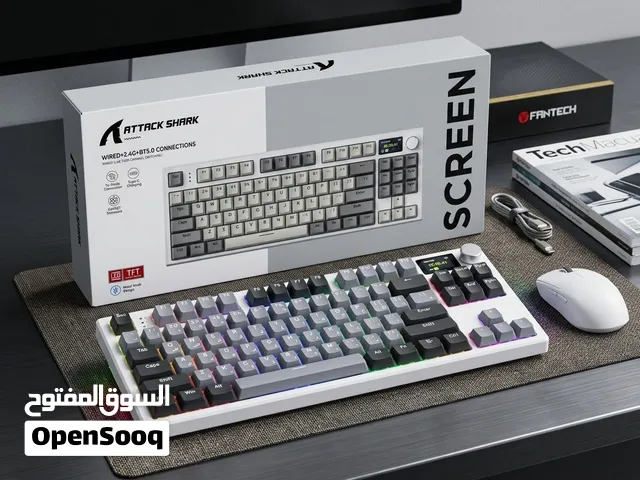 Attack Shark K86 – كيبورد ميكانيكي لاسلكي شاشة TFT + RGB + 3 Modes = كيبورد احترافي