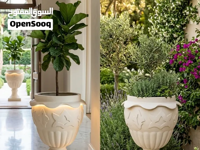 لبيع: حوض زرع (مركن) فايبر جلاس بتصميم كلاسيكي فاخرللتميز وإضافة لمسة جمالية راقية لمنزلك أو حديقتك،