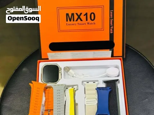 ساعه سمارت Smart Watch MX10 معاها 7 سترابات فيهم 3 قماش و4 سليكون اللوان مختلفه