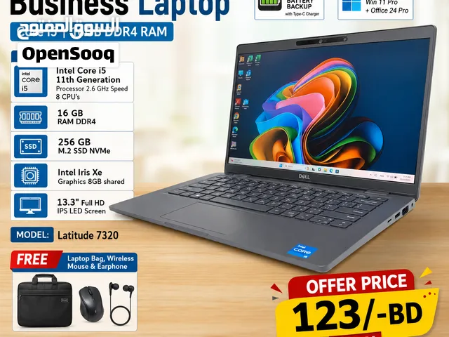 DELL 11th Generation Business Laptop Core i5 16GB DDR4 RAM Ready Win 11 Pro FREE BAG  + MOUSE