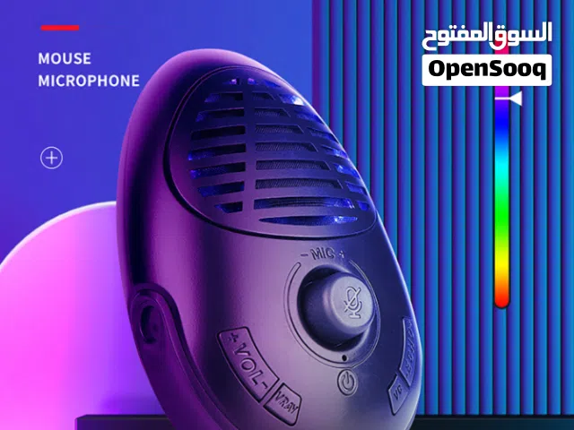 ميكرفون + سماعة مع اضاءة للموبايل والكمبيوتر Rgb USB Desktop Built In Speaker Condenser Microphone