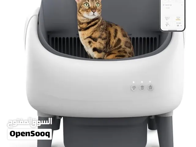 Open-Top Self Cleaning Litter Box, Automatic Litter Box with Dual Safety Sensors, Anti-Pinch Protect