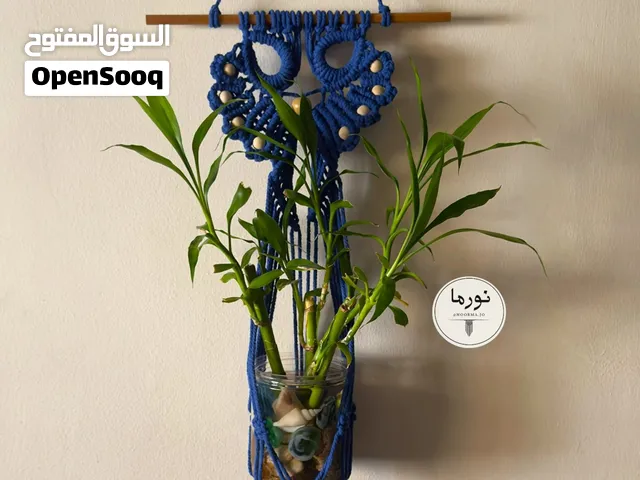 معلّقة نباتات مكرمية مصنوعة يدويًا ديكور منزلي أنيق