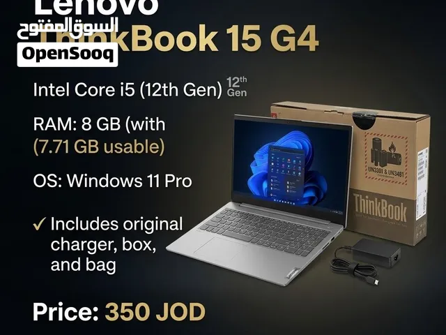 لابتوب Lenovo ThinkBook 15 G4 بحالة الجديد للبيع!  المعالج: Intel Core i5 (الجيل الثاني عشر)