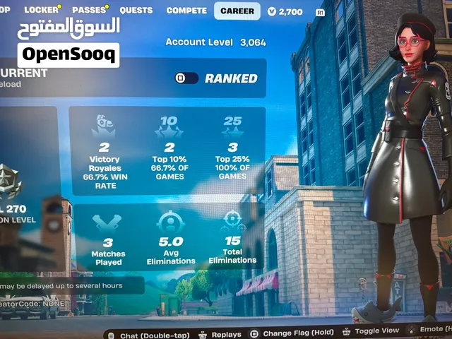 حساب فورت نايت للبيع ينربط جميع المنصات ويجيك معاه العاب اخرى مدفوع عليها السعر قابل للتفاوض