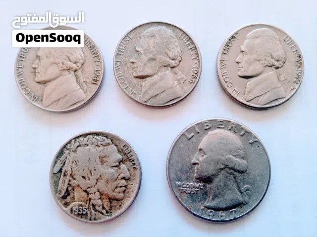 عملات معدنية انتيك للدولار الامريكي (5سنت) للرئيس طوماس جيفرسون