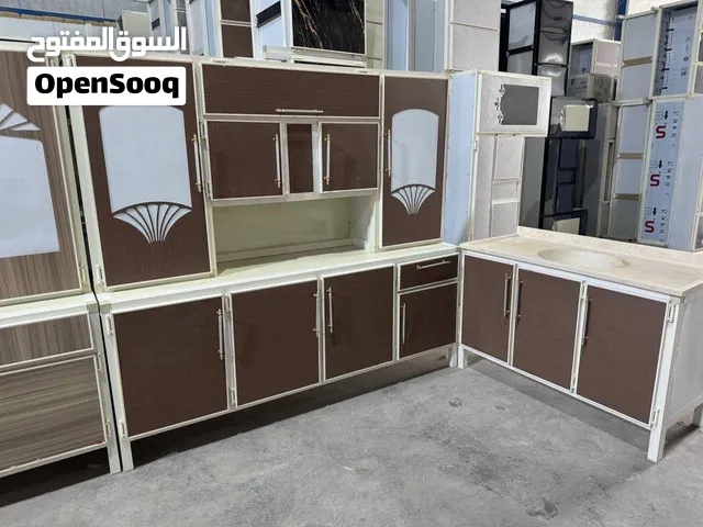 مطابخ المنيوم صيني (مترين مع ملحق وسنك مرمر)