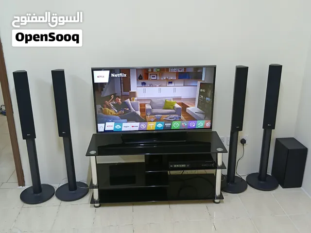 LG TV43 inch+ LG hometheater +glass table
