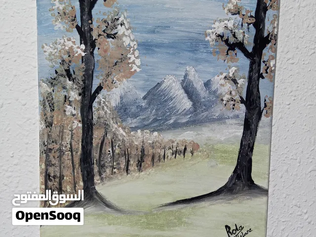 لوحة فنية أصلية مرسومة يدويًا بالألوان – منظر طبيعي 40×30 سم