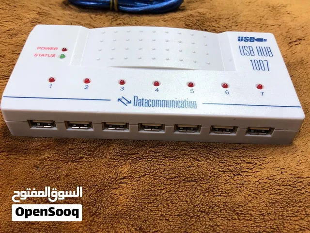 usb hub موزع كوابل للكمبيوتر بحال الوكاله سبع مخارج شغال تمام معه كيبل و محول
