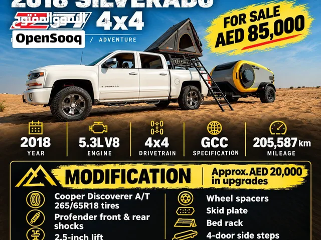 2018 Silverado Z71 4x4 – Profender 2.5” Lift  AED 20K Upgrades  Desert Ready
