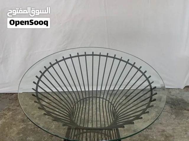 طاولتين فاخر لون اسود زجاج شفاف