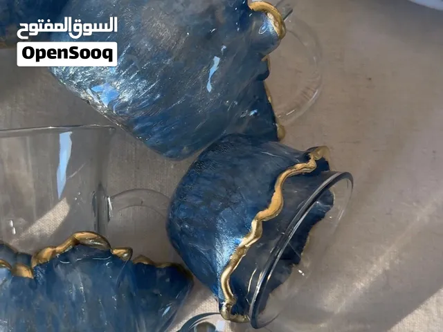 أطقم أستكاين شاي وفناجين القهوة مصنوعة من مادة الريزن شغل يدوي للضيافة والإستقبال والمناسبات