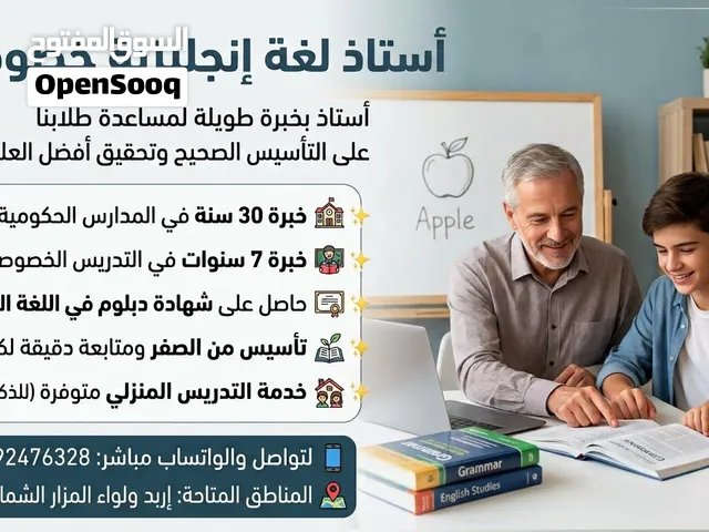 الاستاذ محمد الشرمان ، خبرة 30 عام في تدريس اللغة الانجليزية