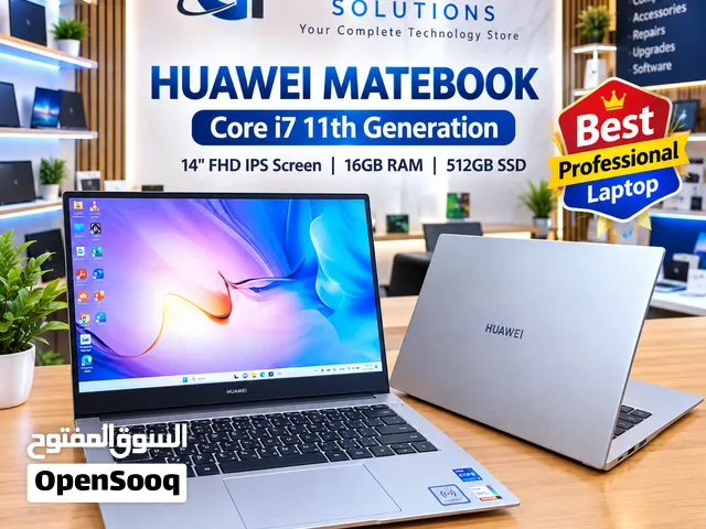 Urgent Sale Huawei MateBook Core i7 11th Generation 16GB RAM SSD 512GB NVMe 14 Full HD IPS Screen