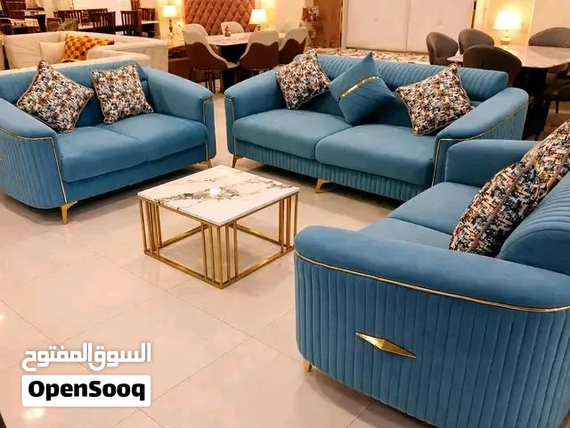 طقم جلوس تركي يسع سبعة اشخاص كنبتين و جوز كراسي بسعر 6350 فقط