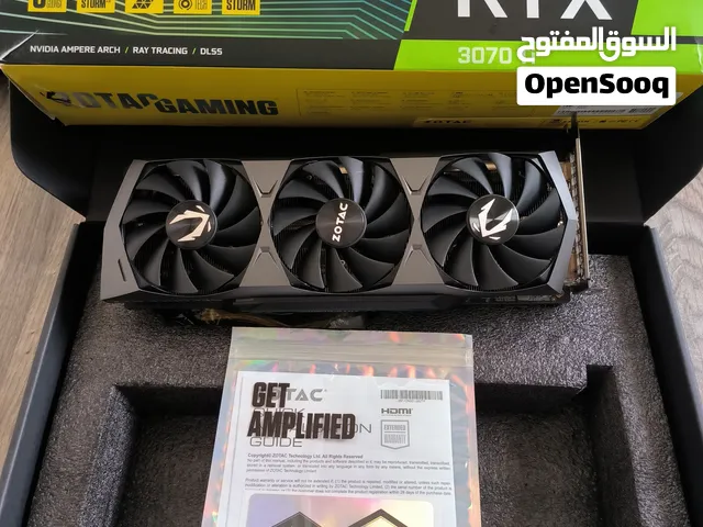 للبيع كرت 3070TI ZOTAC 3 FAN الكرت ( مو مفتوح ) نظيف جدآ مع البوكس