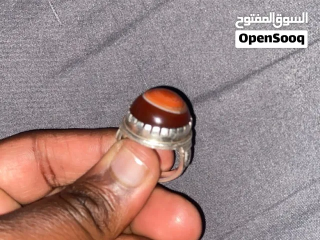 خاتم فضى عقيق