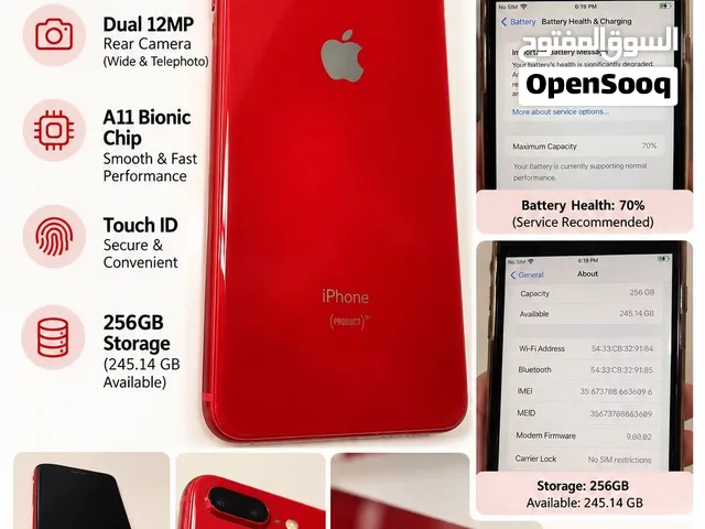 Used Apple iPhone 8 Plus 256GB in Red - Reliable Smartphone for Everyday Use