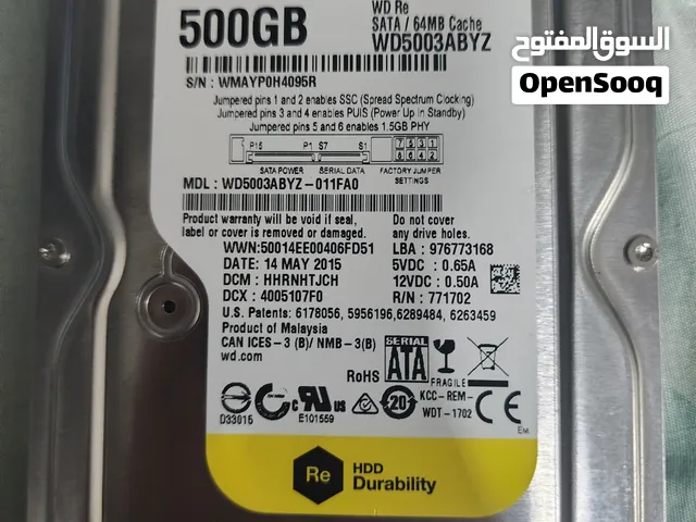 مساحة تخزين كمبيوتر 500GB HDD