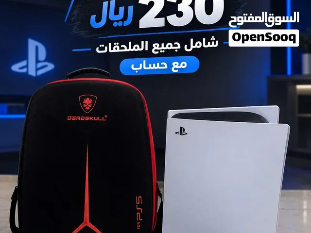 بلاستيشن 5 مع مستلزماتها ومع حساب فيه جراند و فيفا 26 ب سعر 230 قابل