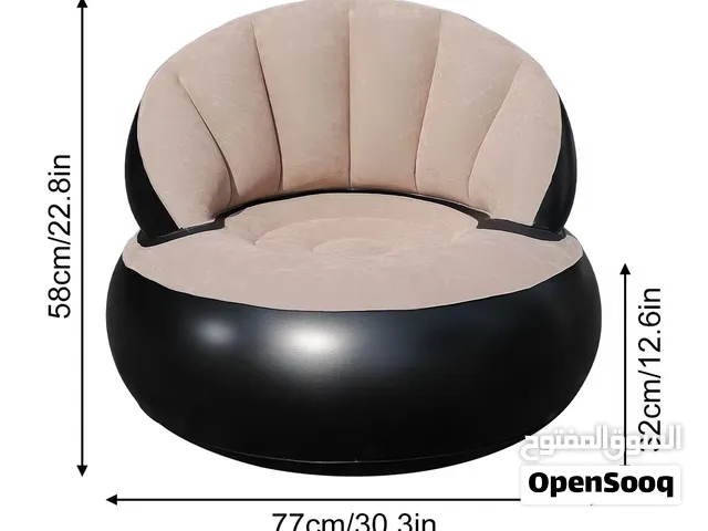 أريكة نفخ مفردة مخملية مريحة مع قاعدة مقاومة للانزلاق (Inflatable Sofa Single Size)