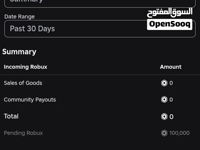 حساب روبلوكس فيه 100 الف روبوكس