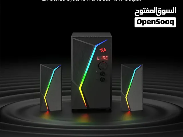 Redragon GS520 PRO Computer Gaming Speakers with Subwoofer, 2.1 Channel RGB سماعات مع اضاءة صوت صح