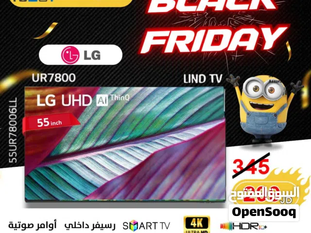 شاشه LG حجم 55 بوصه سمارت 4k مع ريموت سحري حرق سعر لفتره محدوده