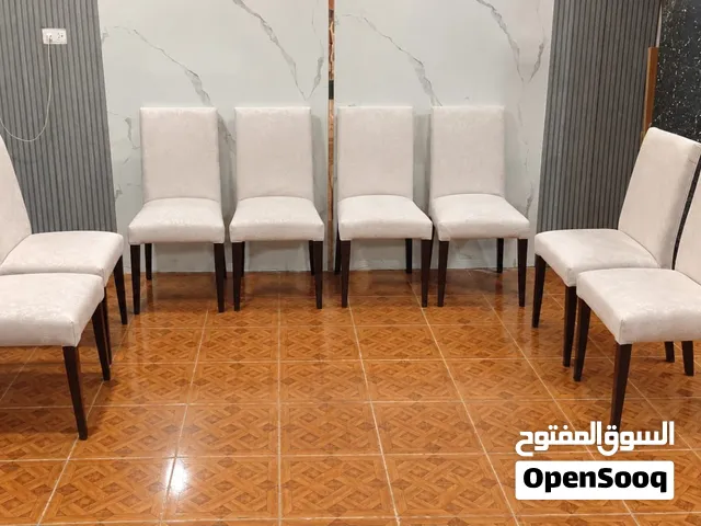 طقم 8 كراسي سفرة خشب زان أصلي للبيع .