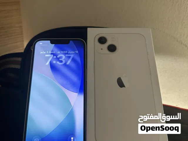 للبيع ايفون 13 لون ابيض مع كرتونه أساسية وليس طباعه بحاله ممتازة ولا خدش