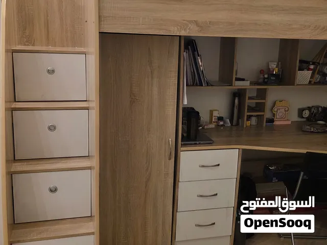 bunk bed , cupboard,writing table plus drawers ,