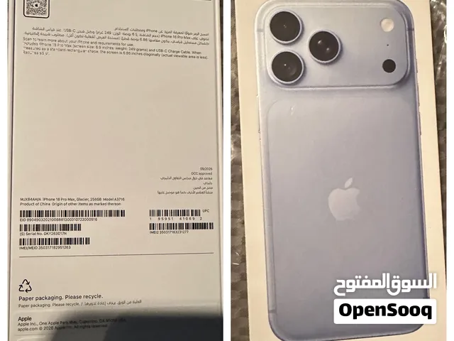 للبيع iPhone 18 pro max 256 GB ازرق