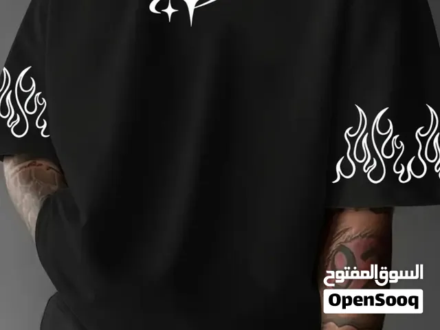 Black faming fashion T-shirt
