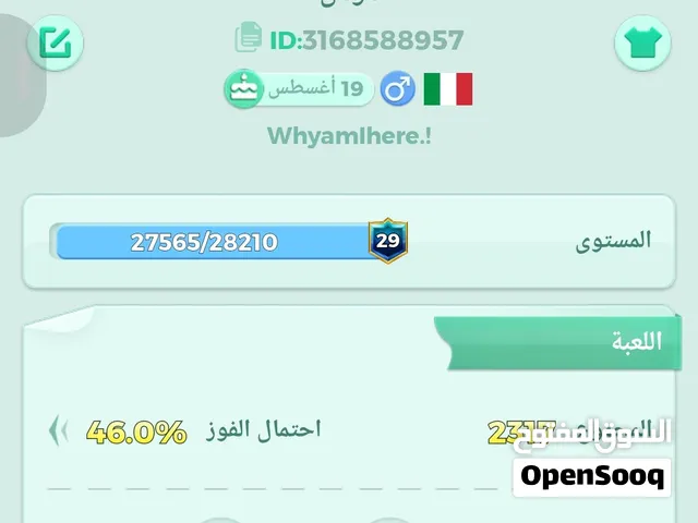 حساب لودو المستوه 29قريب ع 30الربط بريد ورقم ولاكن الرقم مفقود منذ اكثر من 3سنوات والربط فقط بريد