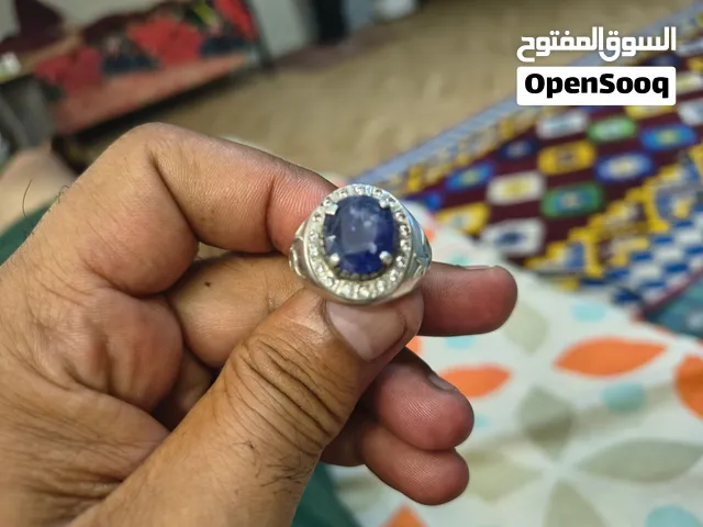خاتم فضه بحجر زفير ازرق اصلى