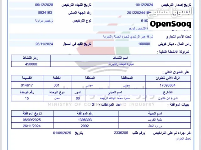 للبيع شركة كويتية قائمة وجاهزة – فرصة للمستثمرين وأصحاب الأعمال