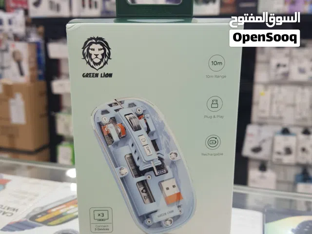 Green Lion Transparent Mouse 2 1600DPI ماوس جرين ليون شفاف 2 1600 ديسيبل متوحد الخواص