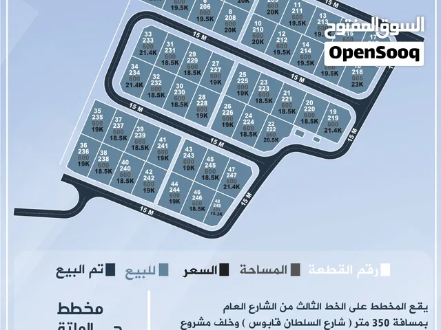 مخطط في ولاية صحار حي الملتقى بالقرب من الشا ع العام توفر الشوارع ل جميع الاراضي انا المالك