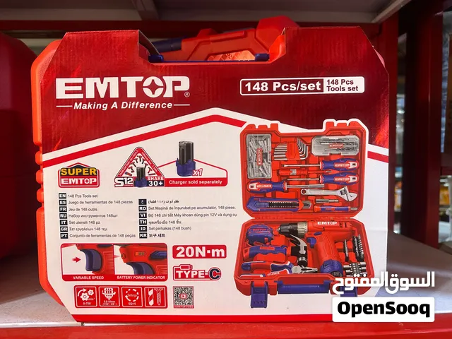 طقم أدوات EMTOP احترافي – 148 قطعة �