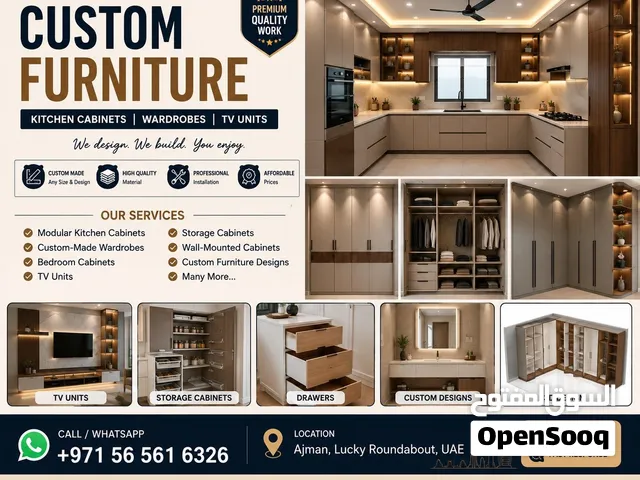 Custom Kitchen Cabinets, Wardrobes & TV Units Bespoke Carpentry Services
