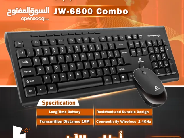 لوحات مفاتيح / كومبو كيبورد و ماوس  مكتبي مريح  Jeqang JW-6800 Combo - Keyboard & Mouse Wireless