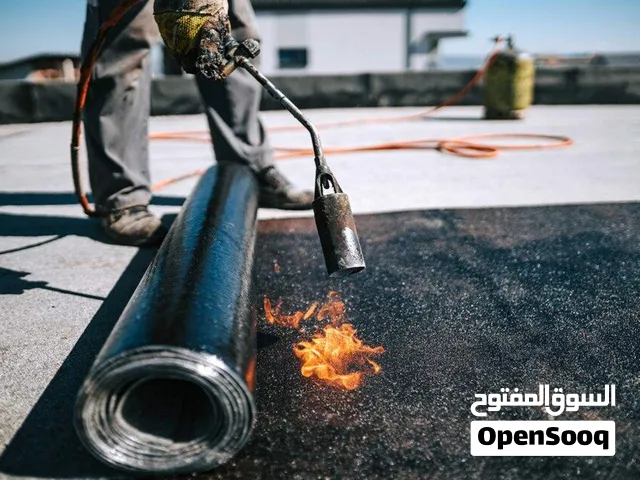 عزل الاسطح بالزفتة الساخنة والرولات وجميع انواع العزل وصيانة التشققات وخلط اسفلت عزل  تزفيت