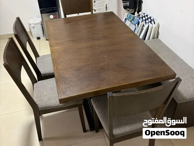 Dining Table solid wood - 6 seater with cushion chairs