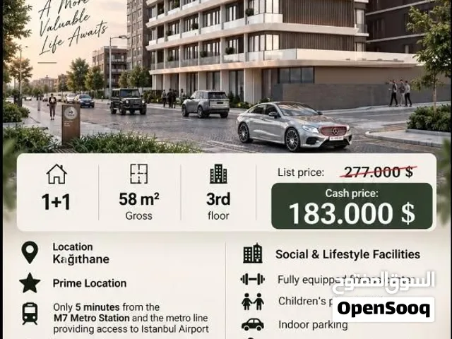 GALLERIA PARK RESIDENCE ISTANBUL Luxury 1+1 Apartment 54 m2 Prime Investment Opportunity