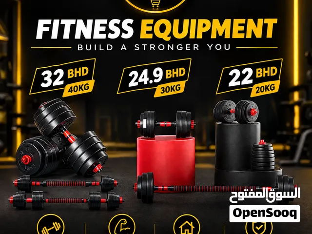 Adjustable Dumbbell Set + Barbell (20KG, 30KG, 40KG) - Souqify