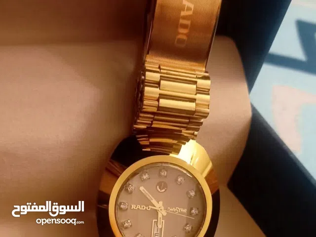ساعة رادو اصلية ذهبية عقارب الماس