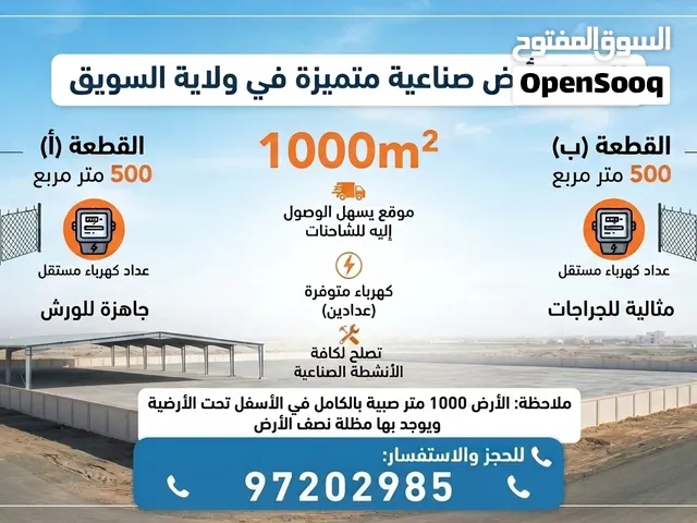 ارض صناعيه في ولاية السويق الصناعيه
